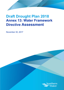 Draft Drought Plan 2018 Annex 13: Water Framework Directive Assessment