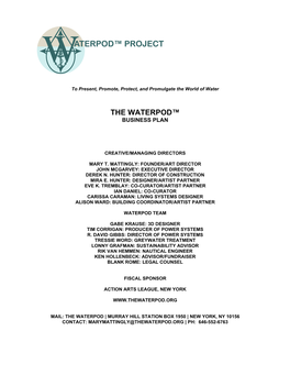 The Waterpod™ Business Plan