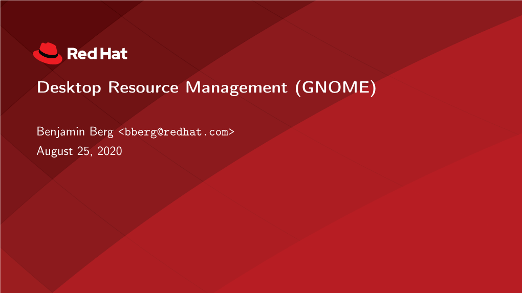 Desktop Resource Management (GNOME)