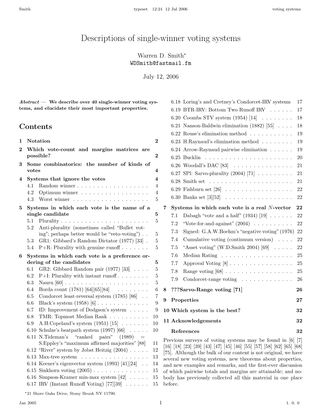 Descriptions of Single-Winner Voting Systems