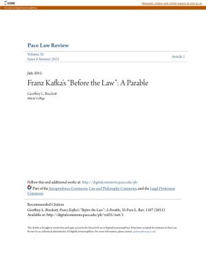 Franz Kafka's “Before the Law”: a Parable