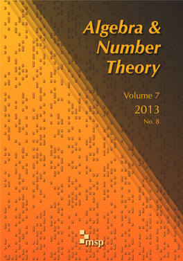 Algebra & Number Theory Vol. 7 (2013)