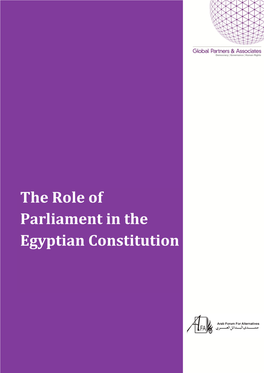 The Role of Parliament in the Egyptian Constitution