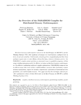 An Overview of the PARADIGM Compiler for Distributed-Memory