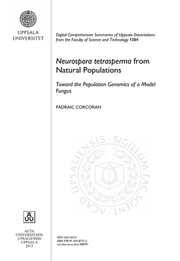 Neurospora Tetrasperma from Natural Populations
