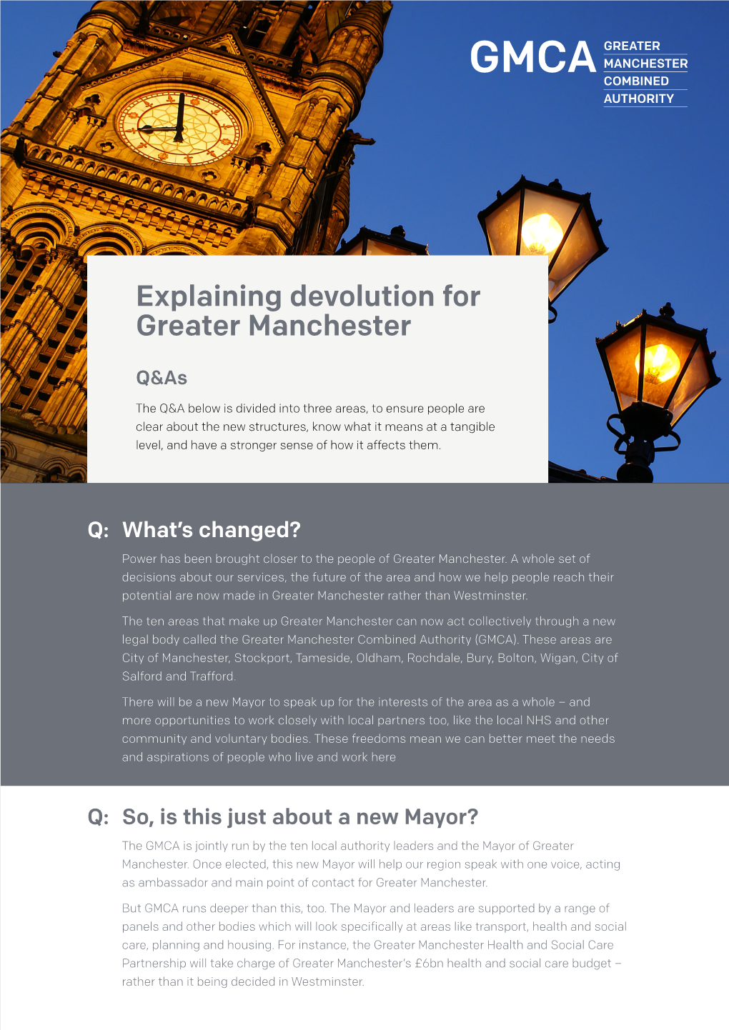 Explaining Devolution for Greater Manchester