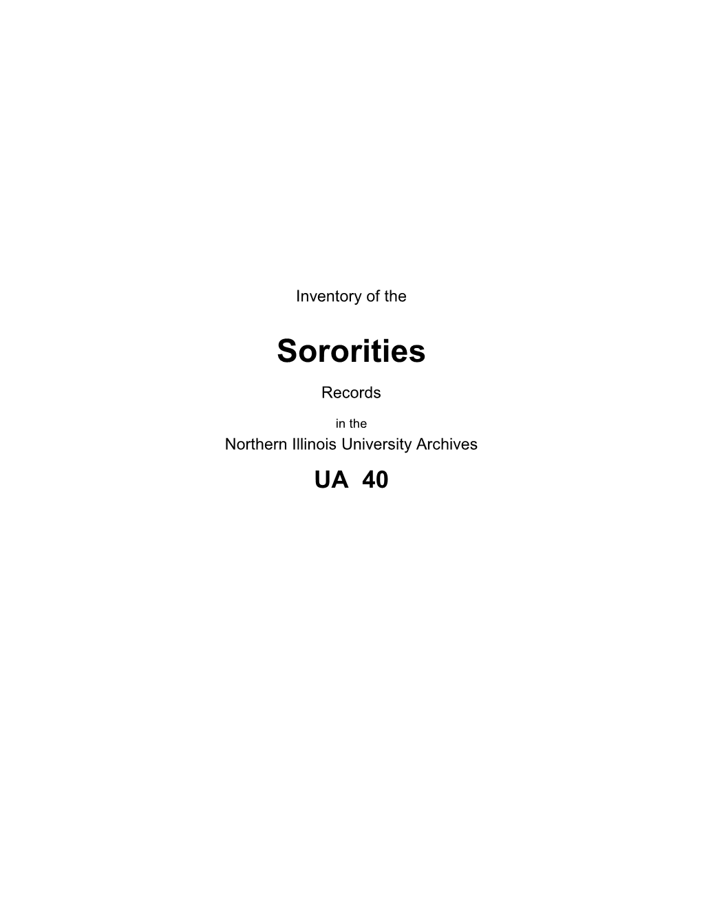Sororities, 1952+