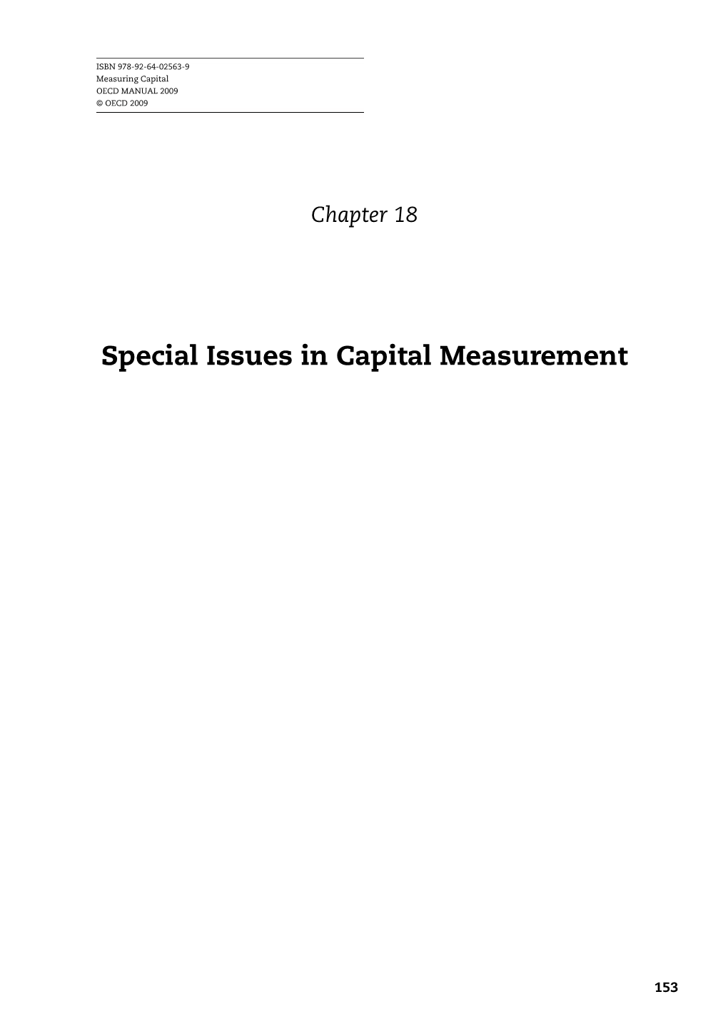Special Issues in Capital Measurement