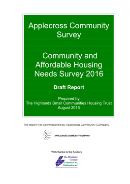 Arisaig and District Affordable Housing Needs Survey July 2009