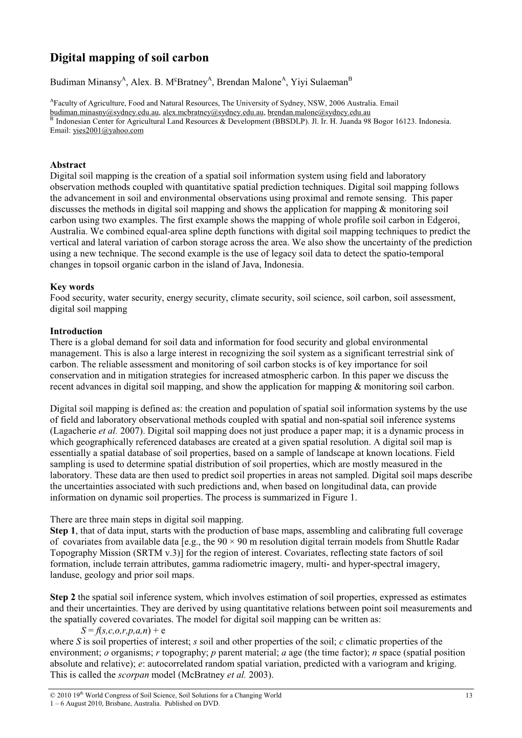 Digital Mapping of Soil Carbon