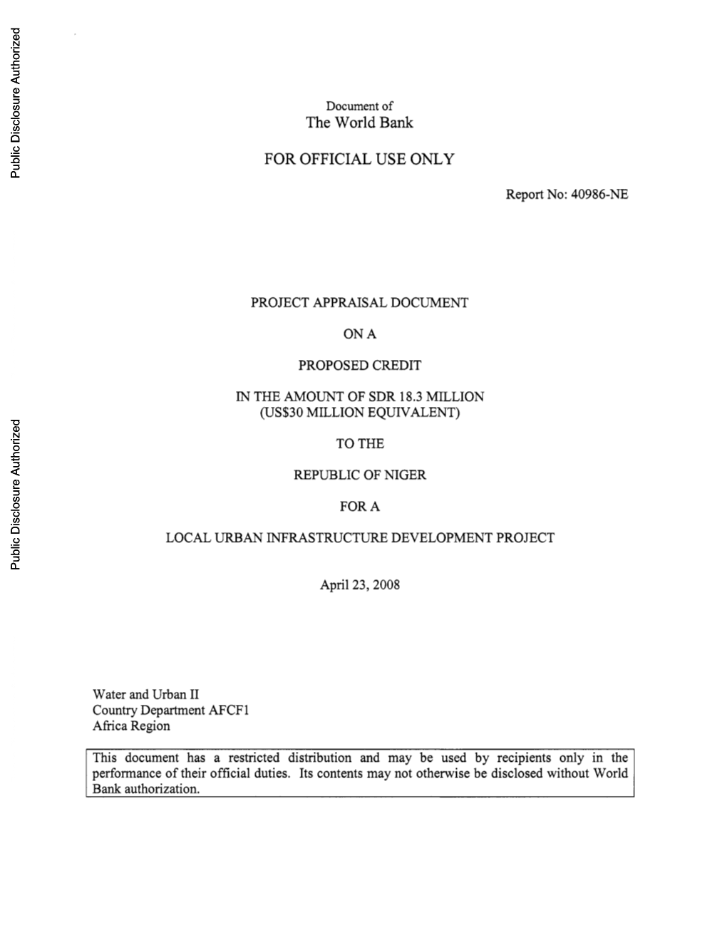 World Bank Document