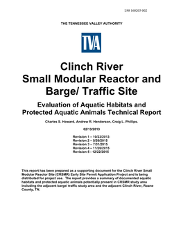 Clinch River, Environmental Report References in Support of Early Site