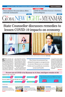 State Counsellor Discusses Remedies to Lessen COVID-19 Impacts on Economy