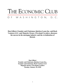 Dan Gilbert, Founder and Chairman, Quicken Loans Inc. and Rock