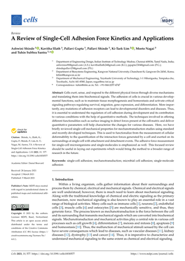 A Review of Single-Cell Adhesion Force Kinetics and Applications