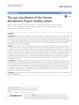 The Gut Mycobiome of the Human Microbiome Project Healthy Cohort Andrea K