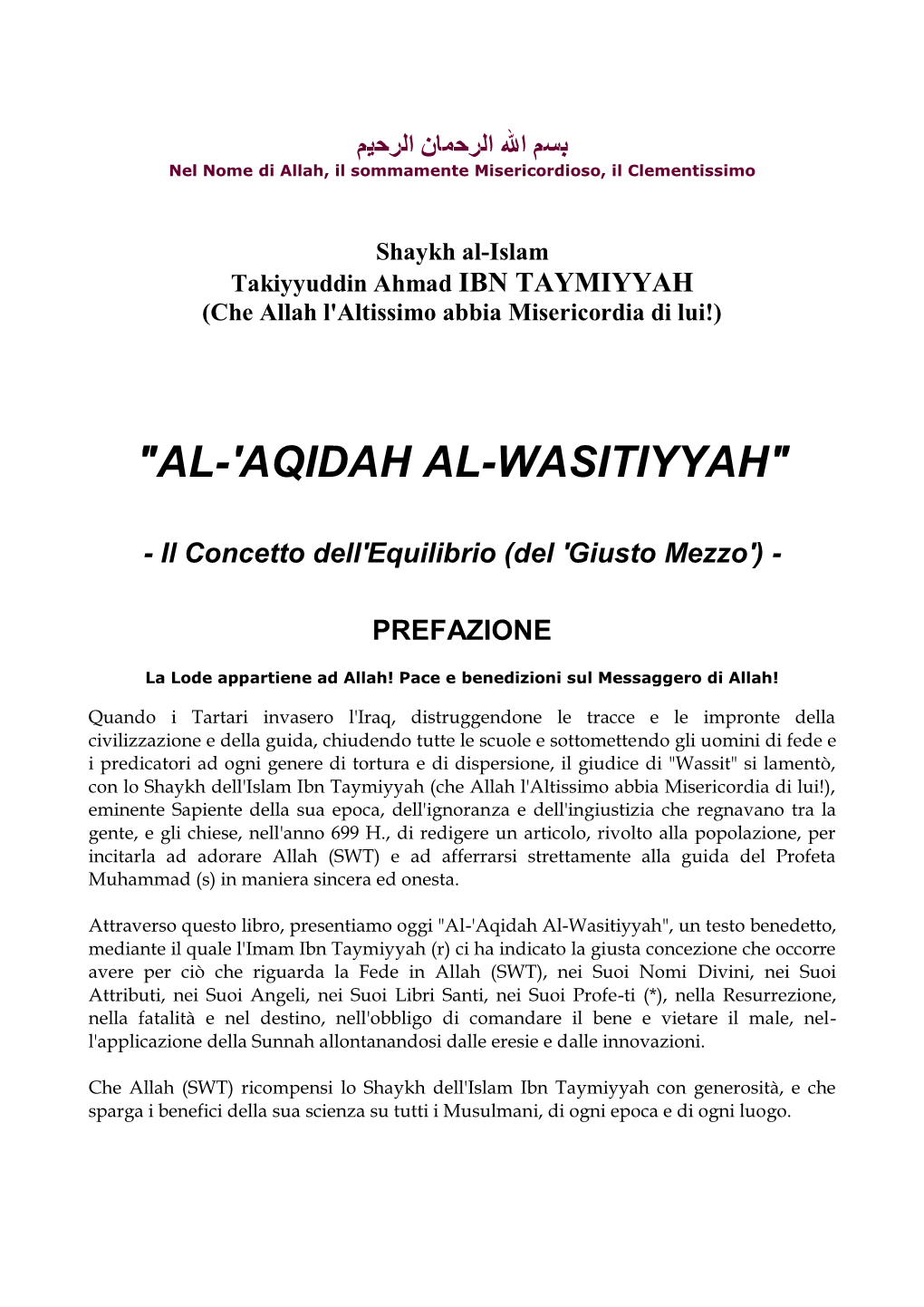 Aqidah Al-Wasitiyyah