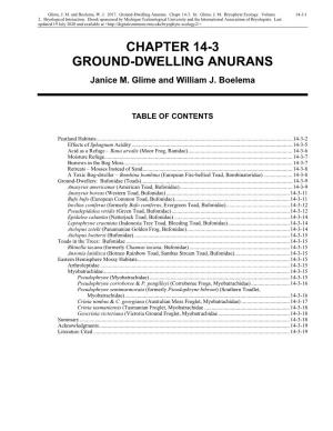 Ground-Dwelling Anurans