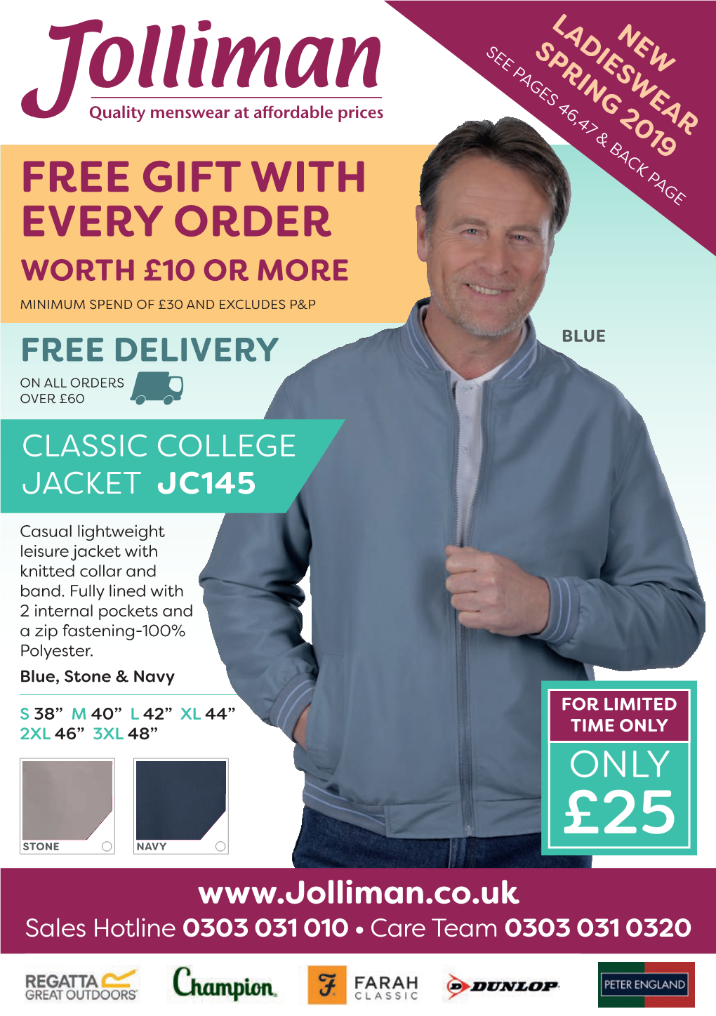 Free Gift with Every Order Worth £10 Or More Minimum Spend of £30 and Excludes P&P Free Delivery Blue on All Orders Over £60 Classic College Jacket Jc145