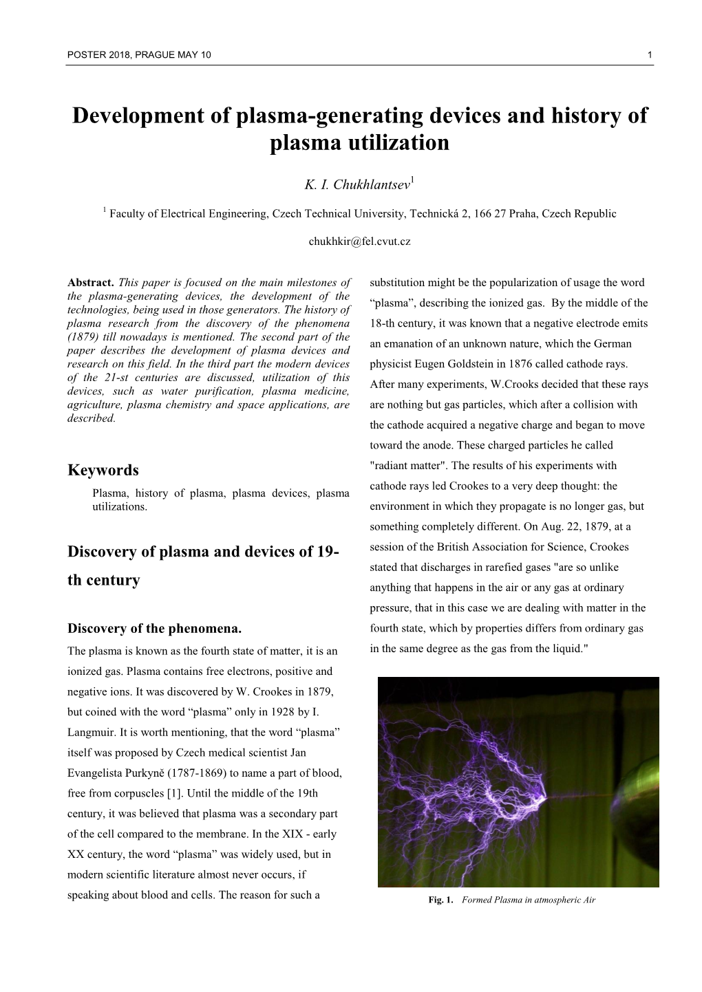 Development of Plasma-Generating Devices and History of Plasma Utilization