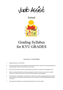 Grading Syllabus for KYU GRADES