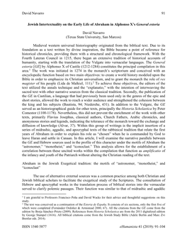 David Navarro ISSN 1540 5877 Ehumanista 41 (2019): 91-104 91