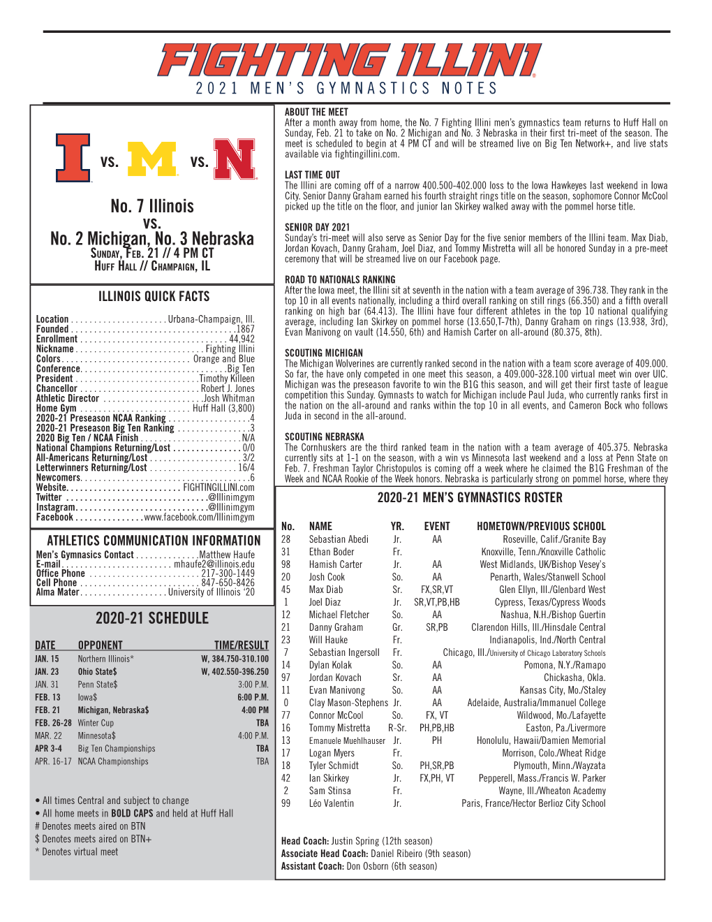 No. 7 Illinois Vs. No. 2 Michigan, No. 3 Nebraska Vs