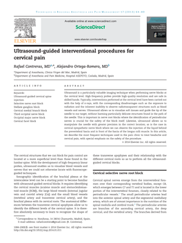 Ultrasound-Guided Interventional Procedures for Cervical Pain
