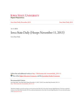 Iowa State Daily (Hoops November 11, 2013) Iowa State Daily