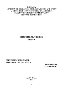 DOCTORAL THESIS Abstract