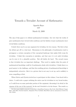 Towards a Trivialist Account of Mathematics