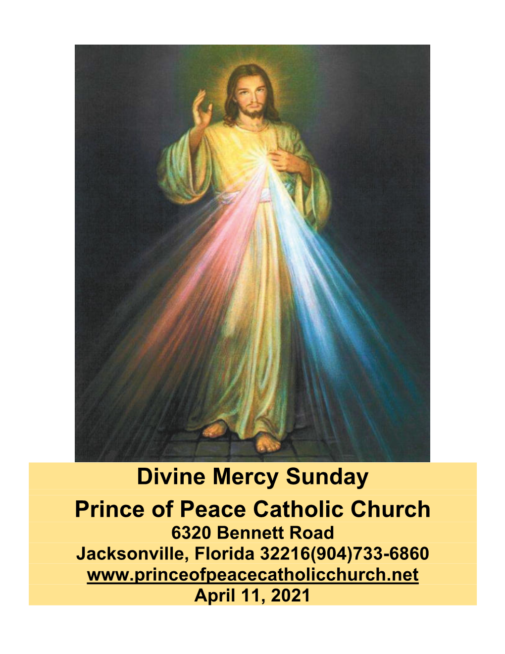 Divine Mercy Sunday Prince of Peace Catholic Church