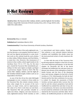 The Tuscarora War: Indians, Settlers, and the Fight for the Carolina Colonies