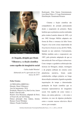 A Chegada, Dirigido Por Denis Villeneuve, E a Ficção Científica Como Espelho Do Imaginário Social 195