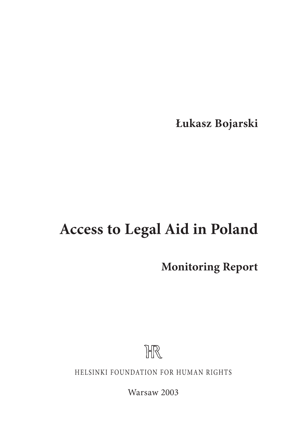 Access to Legal Aid in Poland