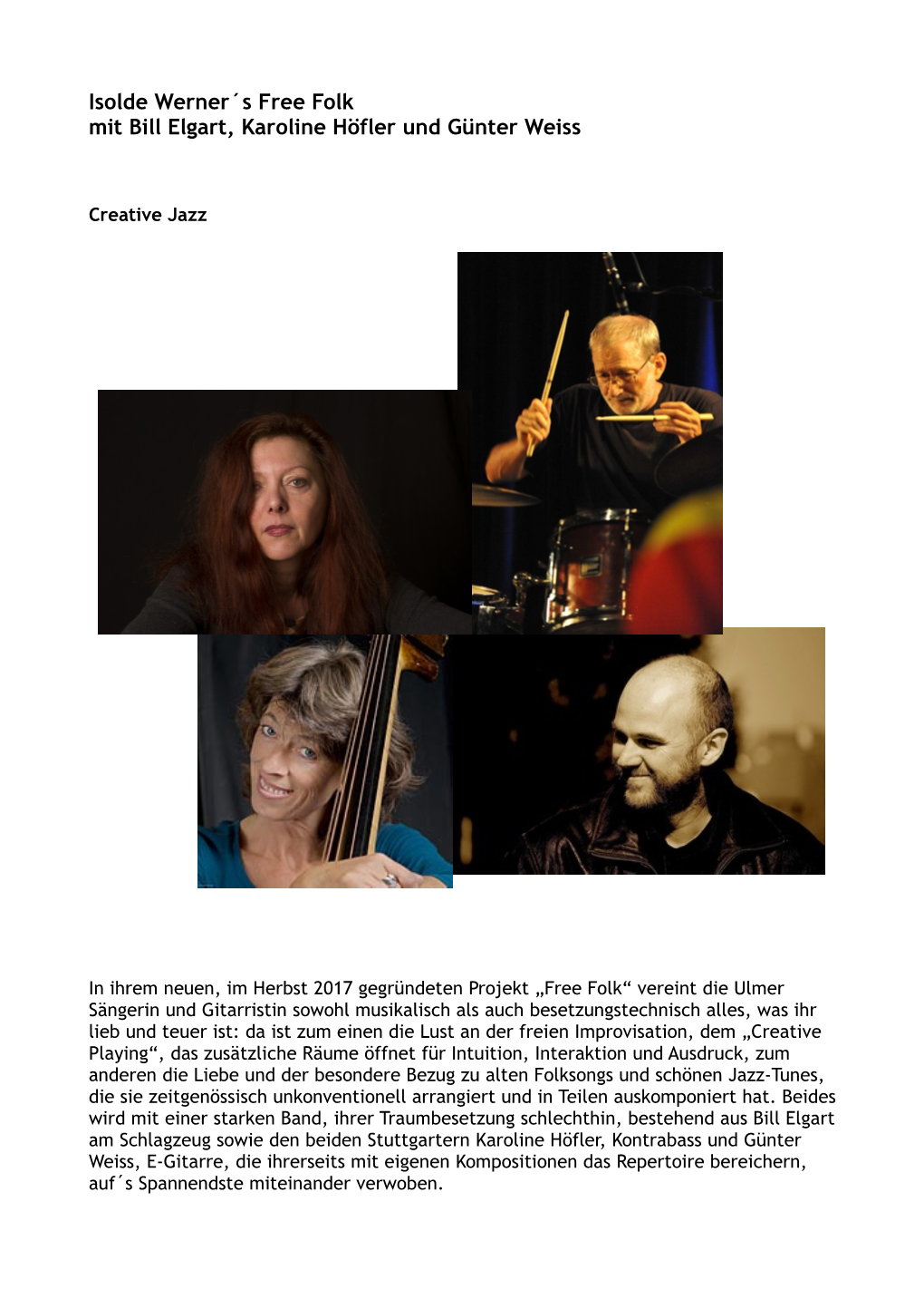 Isolde Werner´S Free Folk Mit Bill Elgart, Karoline Höfler Und Günter Weiss