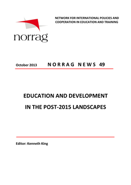 Education and Development in the Post-2015 Landscapes