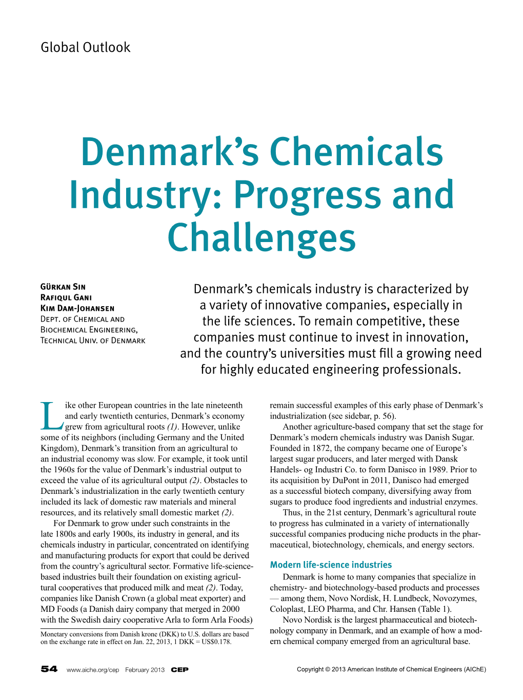 Denmark's Chemicals Industry