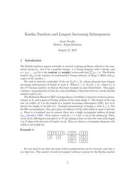 Kostka Numbers and Longest Increasing Subsequences