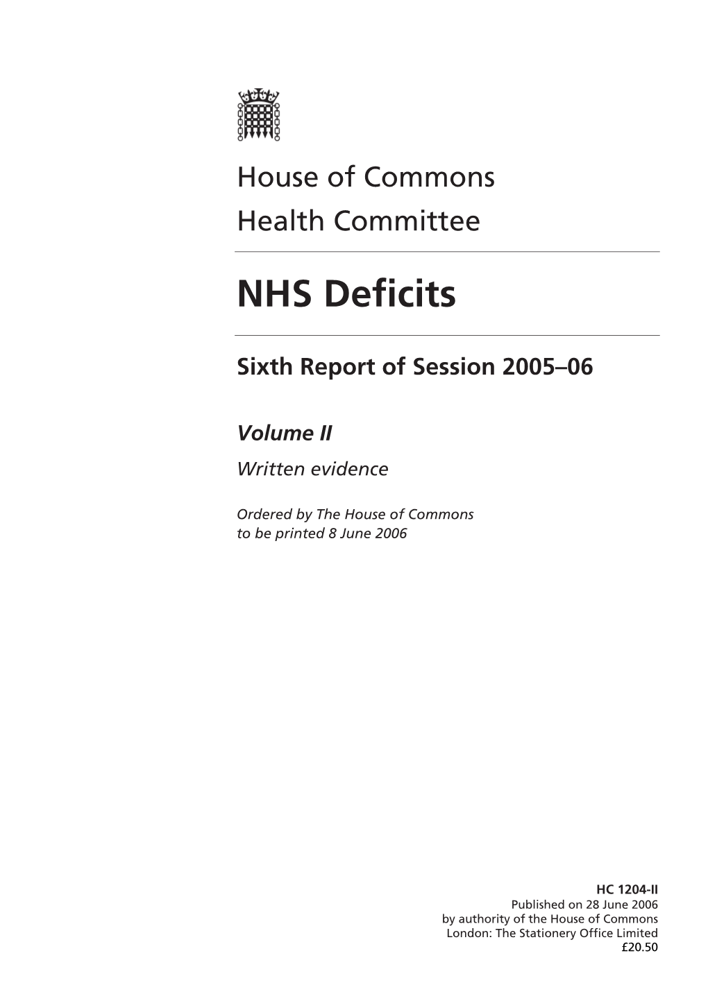 NHS Deficits