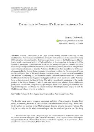 The Activity of Ptolemy II's Fleet in the Aegean
