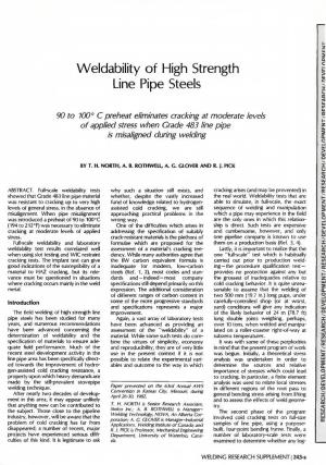 Weldability of High Strength Line Pipe Steels