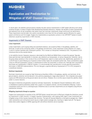 Equalization and Predistortion for Mitigation of VSAT Channel Impairments