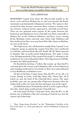 The Chipewyan from the North American Indian Volume 18