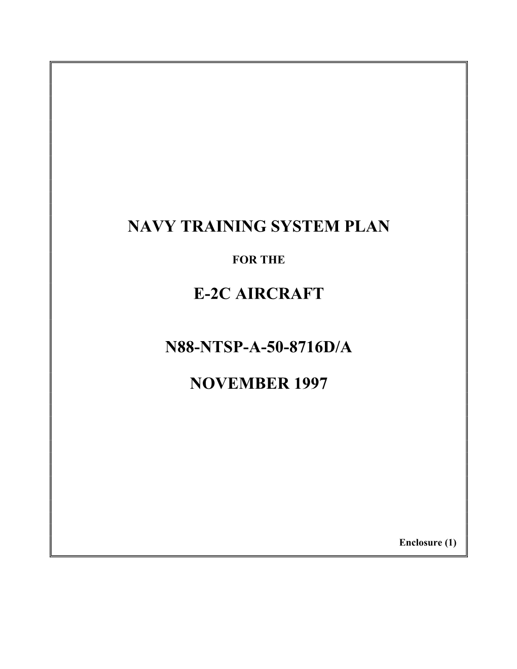 Navy Training System Plan E-2C Aircraft N88-Ntsp-A-50