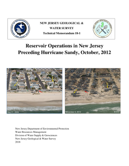 Reservoir Operations in New Jersey Preceding Hurricane Sandy, October, 2012