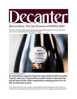 The Top 50 Wines of DWWA 2020