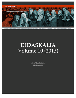 Didaskalia Volume 10 Entire