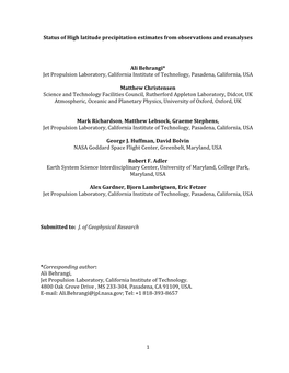 Status of High Latitude Precipitation Estimates from Observations and Reanalyses