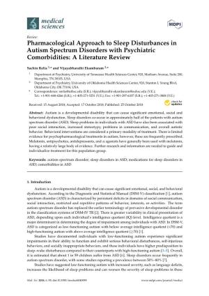 Pharmacological Approach to Sleep Disturbances in Autism Spectrum Disorders with Psychiatric Comorbidities: a Literature Review